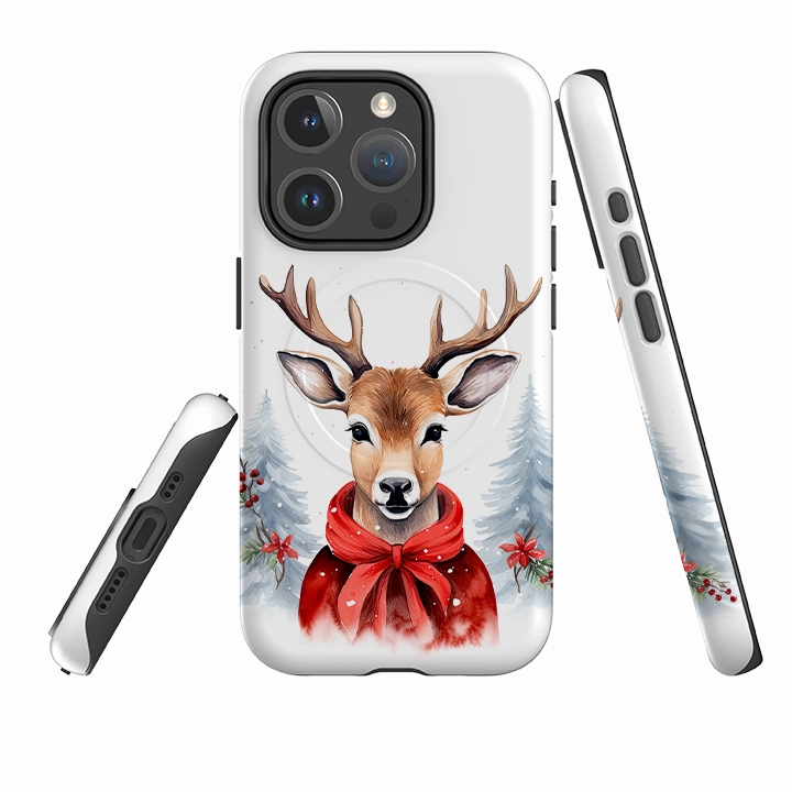 Soft Texture iPhone MagSafe Tough Case -  Deer Winter