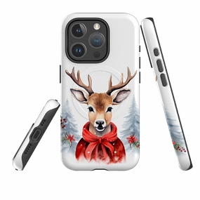 iPhone MagSafe Tough Case -  Deer Winter Hybrid Texture Design