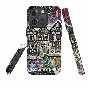 Modern Pattern Style Magnetic Mount iPhone MagSafe Tough Case - Christmas In London II By Emma Frances Grant