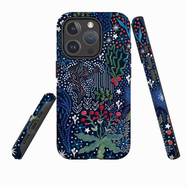 iPhone MagSafe Tough Case - Winter Flowers I By Emma Frances Grant Premium Build Layer