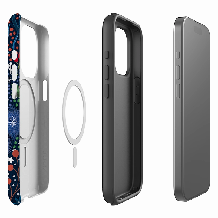 iPhone MagSafe Tough Case - Winter Flowers I By Emma Frances Grant Premium Material Everyday Carrying