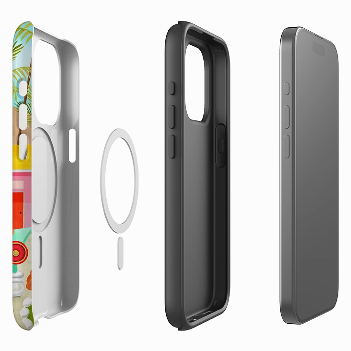 iPhone MagSafe Tough Case - Palm Motel Tiger By Bex Parkin Light Build