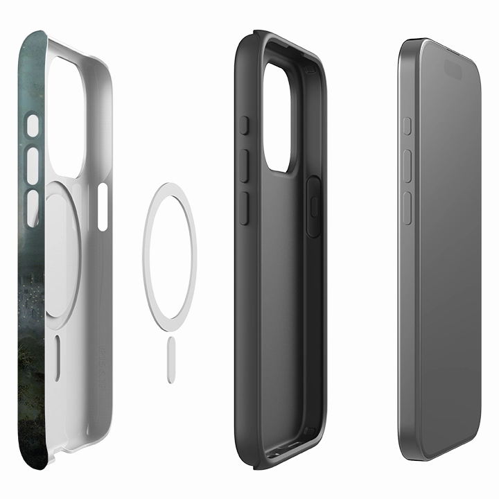 Durable Grip Soft Edge Look iPhone MagSafe Tough Case - Wolf Moon By Maja Lindberg