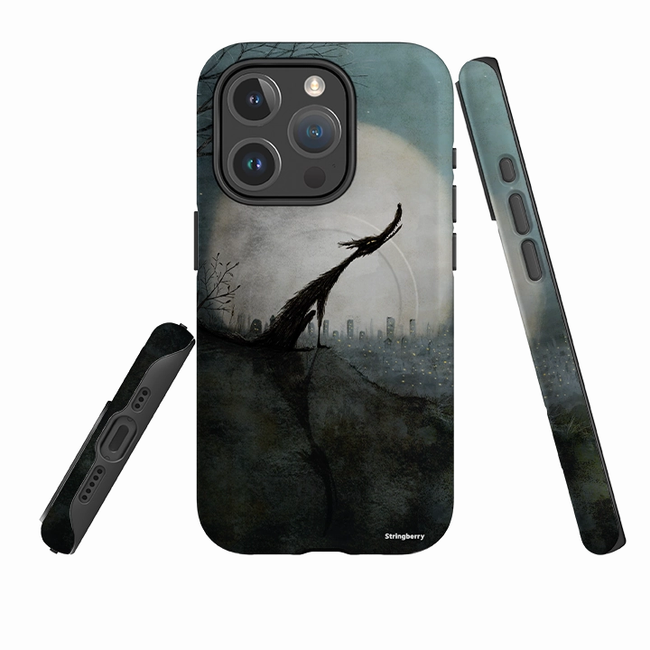 Transparent Edge iPhone MagSafe Tough Case - Wolf Moon By Maja Lindberg
