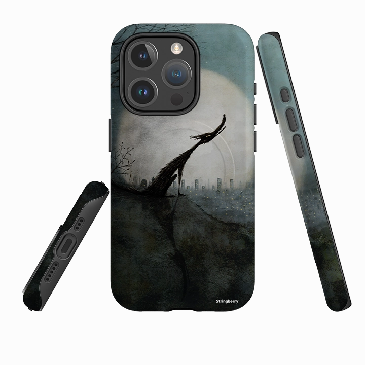 iPhone MagSafe Tough Case - Wolf Moon By Maja Lindberg Hybrid Build Texture Strong Corners