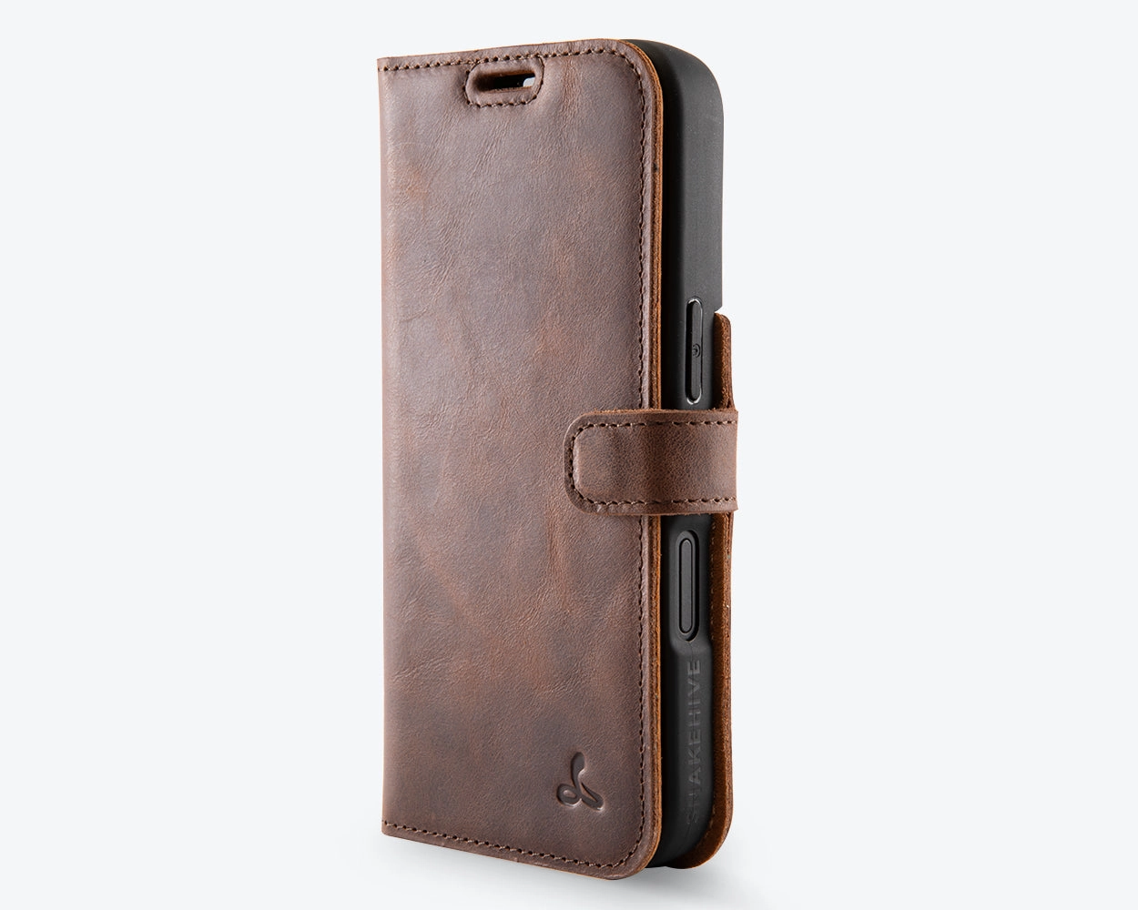Apple iPhone 16 Pro - Vintage Leather Wallet Phone Case Hybrid Texture