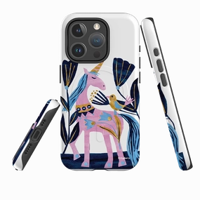 iPhone MagSafe Tough Case - Lilac Unicorn By Tracey English Hand Friendly