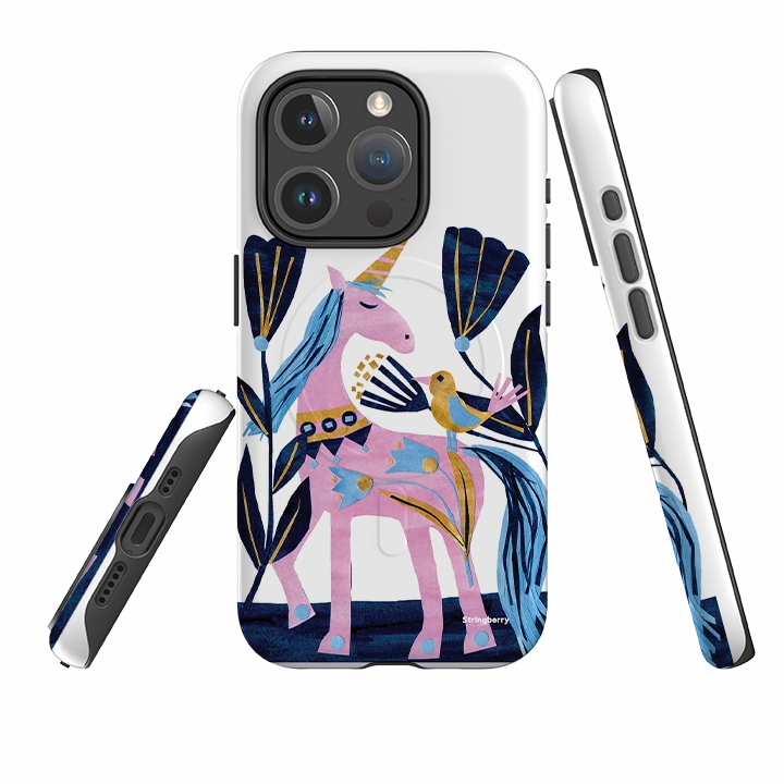 iPhone MagSafe Tough Case - Lilac Unicorn By Tracey English Premium Shield Hybrid Edge