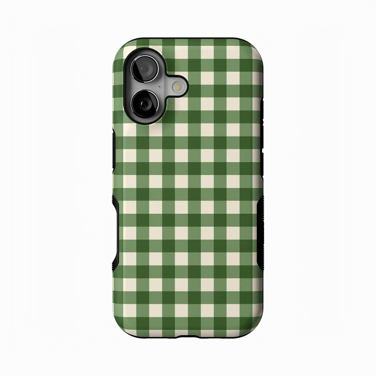 Checked Twice | Green Plaid Case Hybrid Texture Design Travel Ready