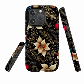 iPhone MagSafe Tough Case -  Golden Winter Floral Textured Grip