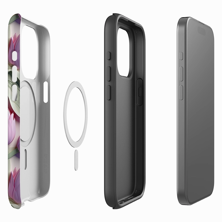 iPhone MagSafe Tough Case - Giethoorn Tulips Transparent Look Modern Layer