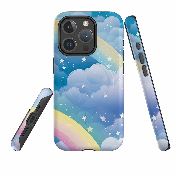Luxury Style Colorful Finish iPhone MagSafe Tough Case - Distant Rainbow