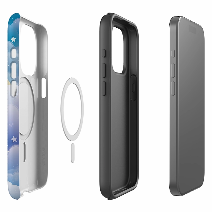 Flexible Texture slim fit iPhone MagSafe Tough Case - Distant Rainbow