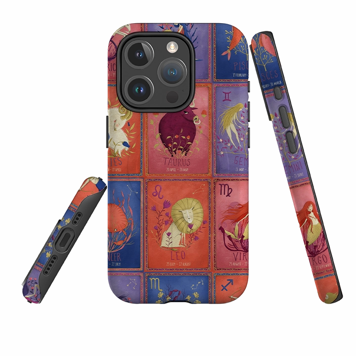 Soft Build Texture Grip Texture iPhone MagSafe Tough Case - Zodiac By Maja Lindberg