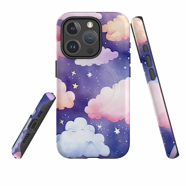 iPhone MagSafe Tough Case - Rainbow Clouds IV Comfort Edge Layer Premium Touch