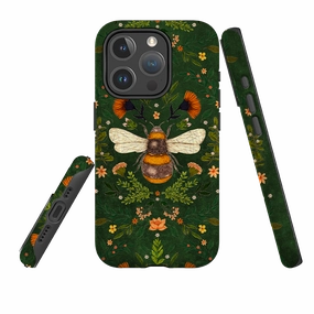 hybrid design Premium Shield iPhone MagSafe Tough Case -  Botanical Bee Green By Jade Mosinski