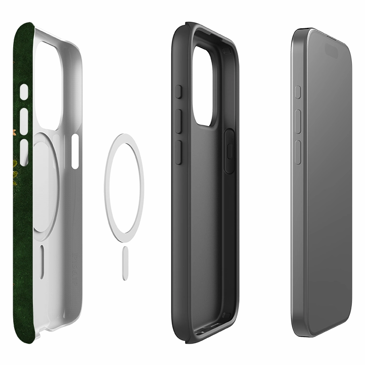 Minimal Surface Layer iPhone MagSafe Tough Case -  Botanical Bee Green By Jade Mosinski