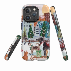 Stylish Edge iPhone MagSafe Tough Case - Christmas Dogs By Caroline Bonne Muller