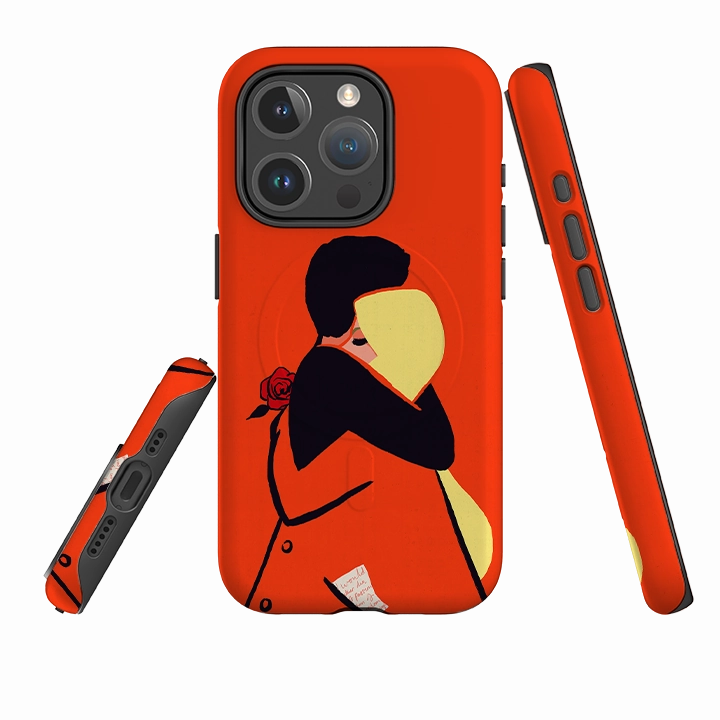 iPhone MagSafe Tough Case -  Red Embrace By Paul Thurlby Gloss Surface Minimal Texture Layer