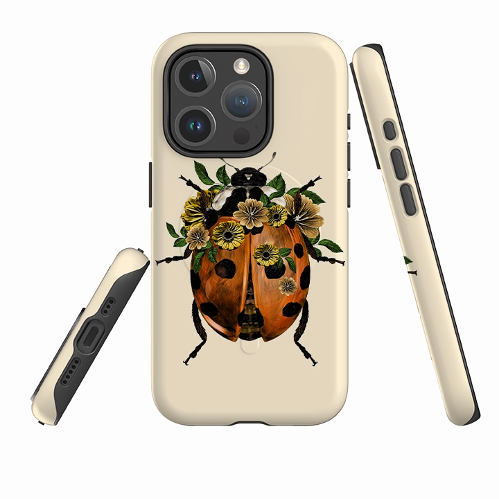 Ergonomic grip Soft touch layer iPhone MagSafe Tough Case -  Ladybug