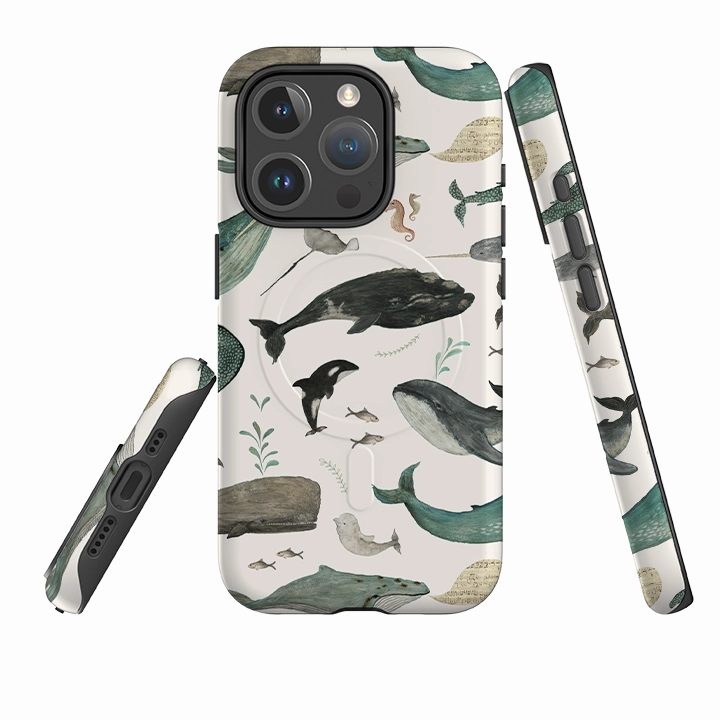 iPhone MagSafe Tough Case - Whale Song By Katherine Quinn Protective Pattern Texture