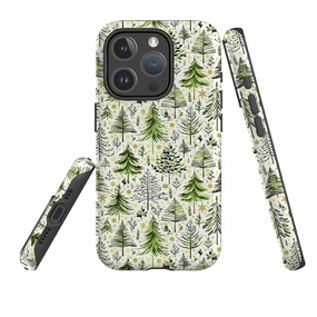 Matte Pattern Design Fashion Texture iPhone MagSafe Tough Case -  Green Xmas Trees By Elisabeth Haager