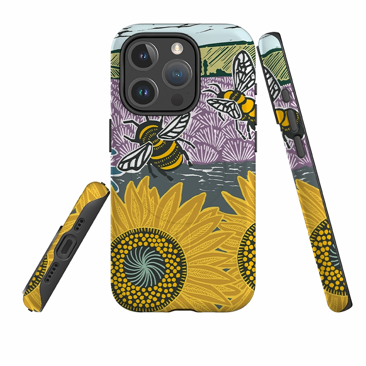 Lightweight Feel high quality build iPhone MagSafe Tough Case -  Bees and Sunflower By Kate Heiss