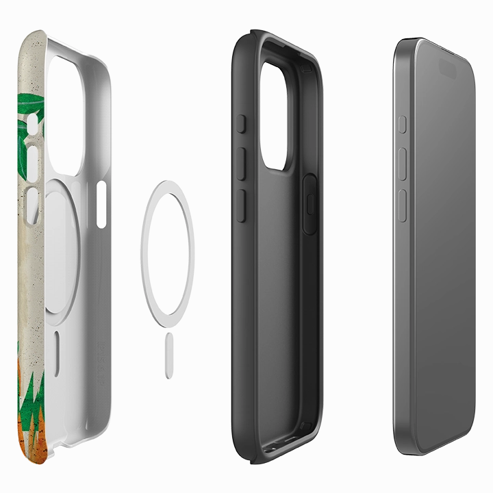 iPhone MagSafe Tough Case - Mushroom Magic By Tracey English Hybrid Edge Finish Soft Surface Design