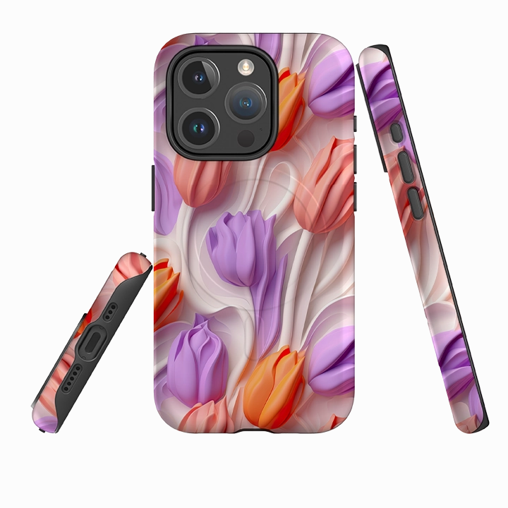 iPhone MagSafe Tough Case - Rotterdam Tulips Grip Texture Refined Texture