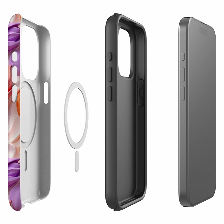 Matte Edge Minimal Texture Layer iPhone MagSafe Tough Case - Rotterdam Tulips