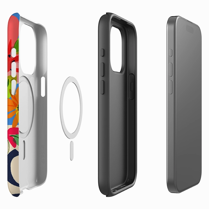 Shock Cushion Soft Layer Texture iPhone MagSafe Tough Case -  Beautiful Blooms by Sarah Campbell