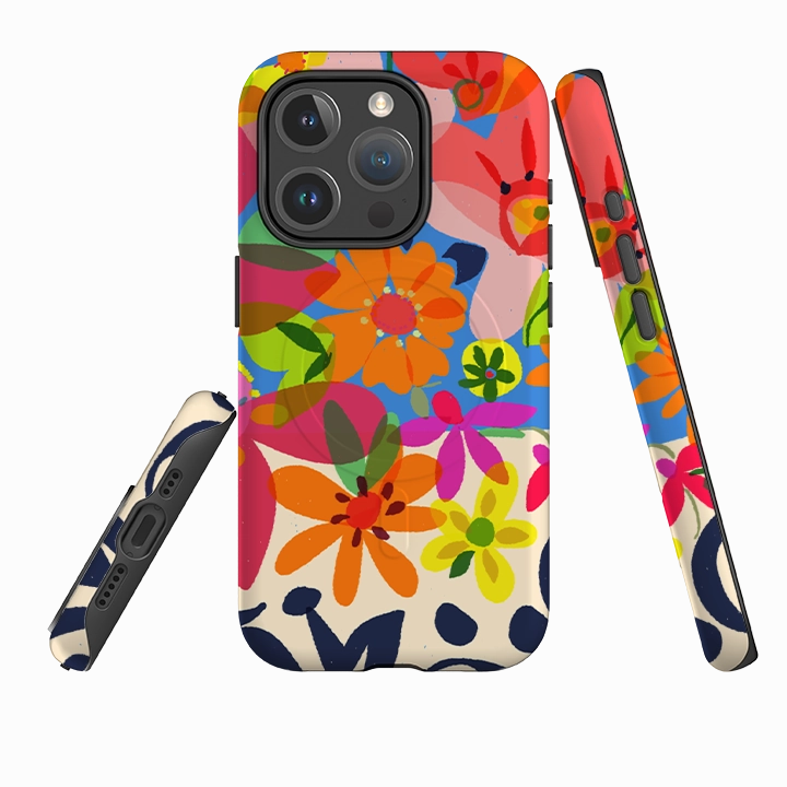 anti fingerprint iPhone MagSafe Tough Case -  Beautiful Blooms by Sarah Campbell