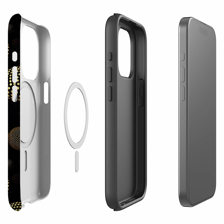 Gloss Finish Texture iPhone MagSafe Tough Case - Dark Polka