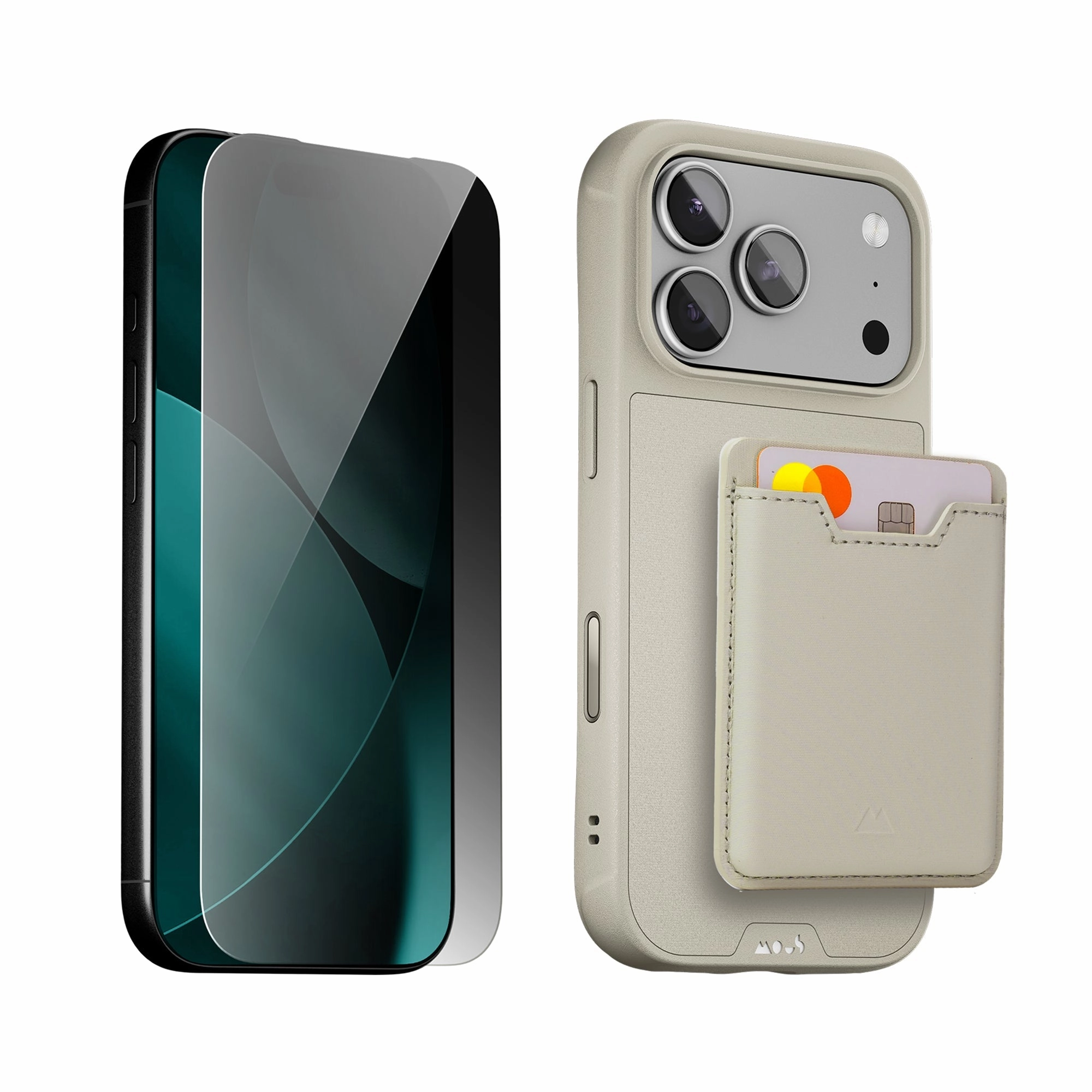 Compact Style Stone Protective Case, Screen Protector and Card Wallet - iPhone Starter Kit