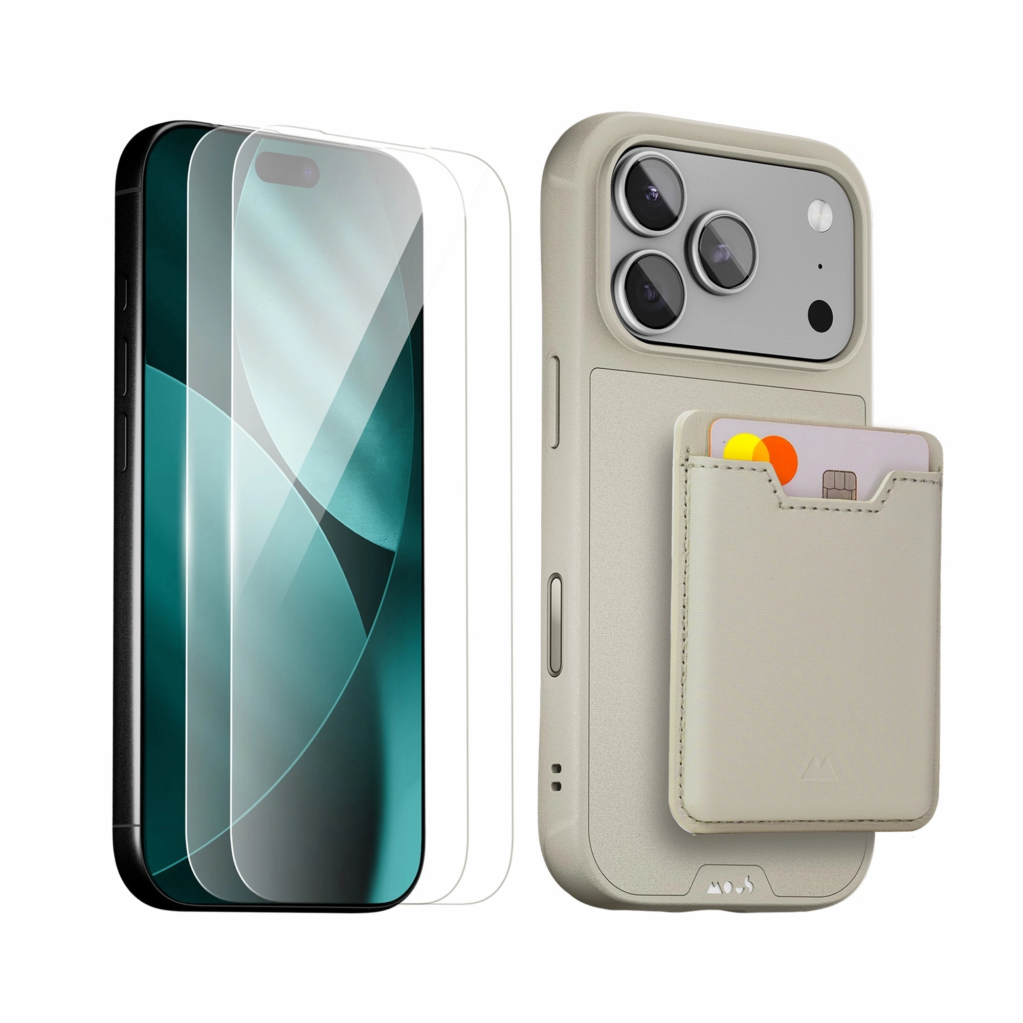 Elegant Appearance Stone Protective Case, Screen Protector and Card Wallet - iPhone Starter Kit