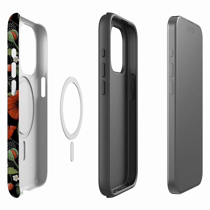 Lightweight Shell iPhone MagSafe Tough Case - Red Poppies By Maja Lindberg