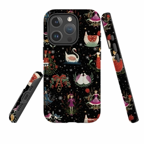 iPhone MagSafe Tough Case - Twelve Days Black By Maja Lindberg Creative Design Classic Texture