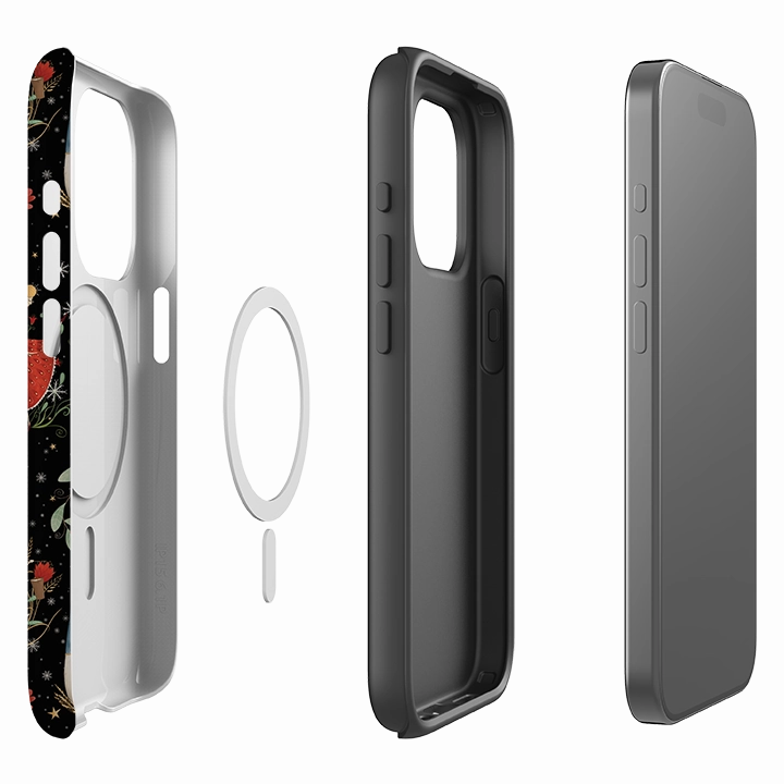 iPhone MagSafe Tough Case - Twelve Days Black By Maja Lindberg Rugged Frame Hybrid Texture