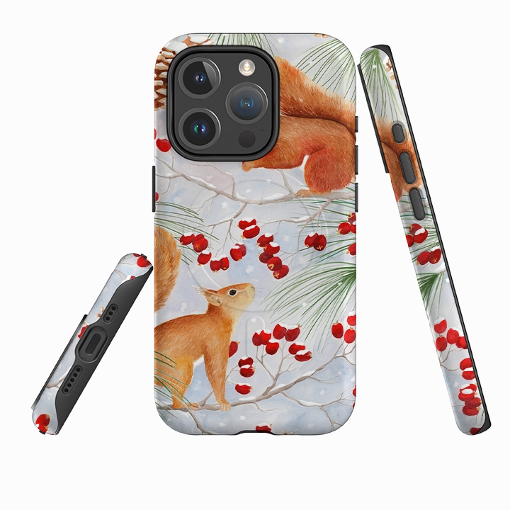 Elegant Pattern Design Comfort Pattern Texture iPhone MagSafe Tough Case - Red Squirrels By Bex Parkin