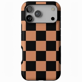 Modern Grip Minimal Build Texture Fit Check | Black & Brown Checkerboard Case