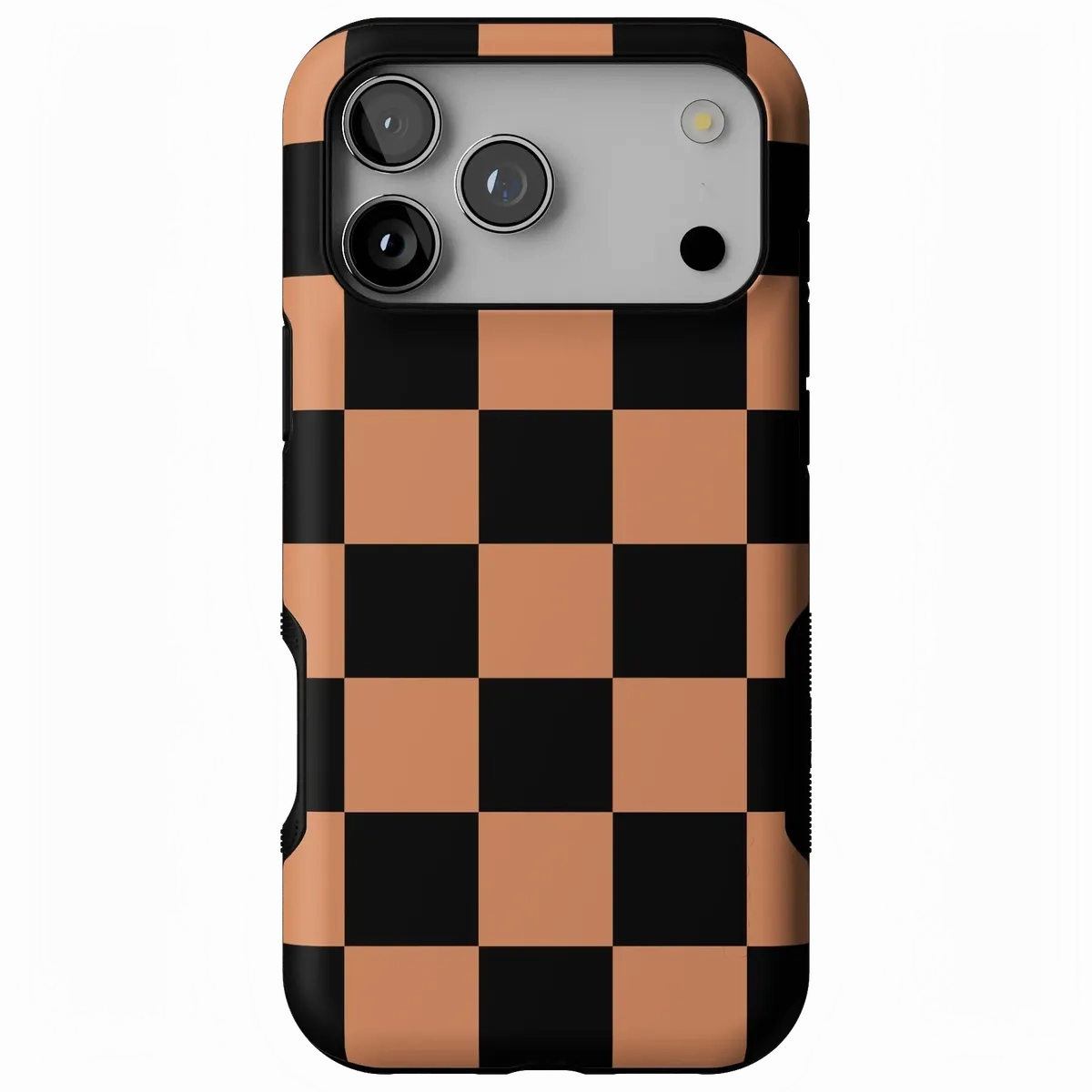 Modern Grip Minimal Build Texture Fit Check | Black & Brown Checkerboard Case