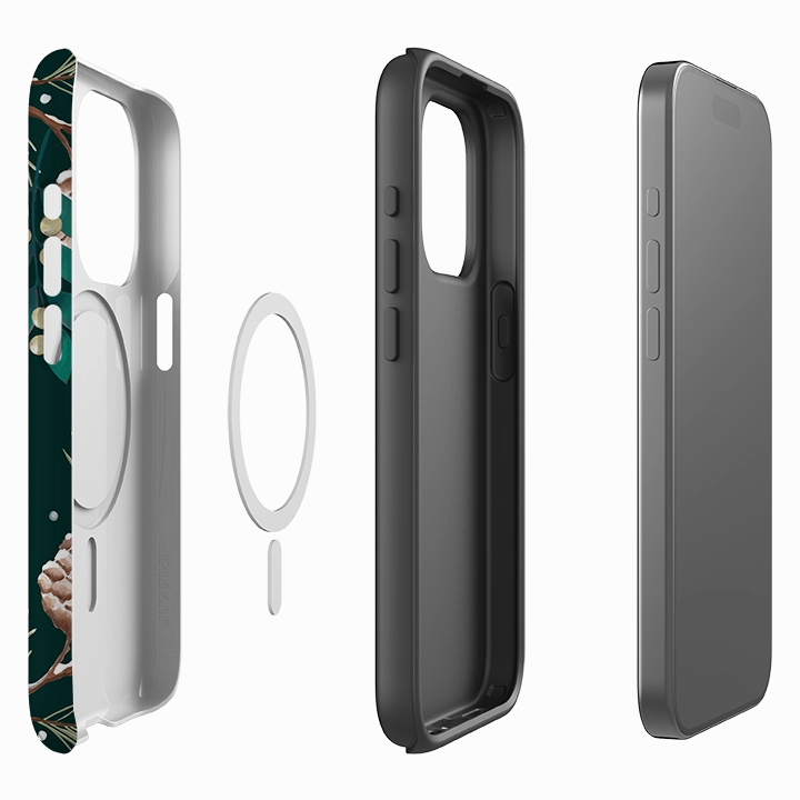 High End Look iPhone MagSafe Tough Case - Robin Pine Cones By Bex Parkin