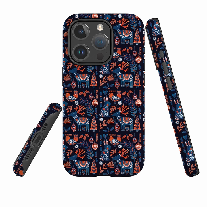 iPhone MagSafe Tough Case - Scandi Animals Dark By Tracey English Hybrid Grip