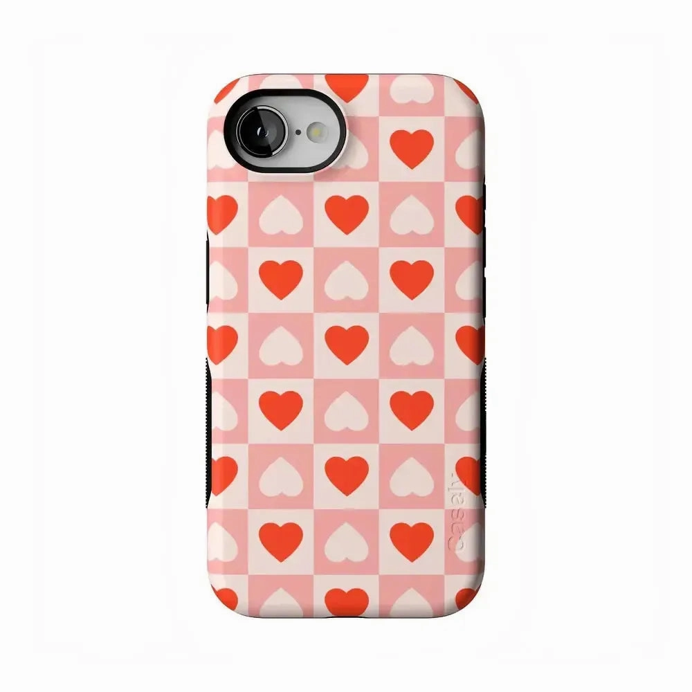 King of My Heart | Checkered Hearts Case Flexible Build Form Minimal Pattern Texture