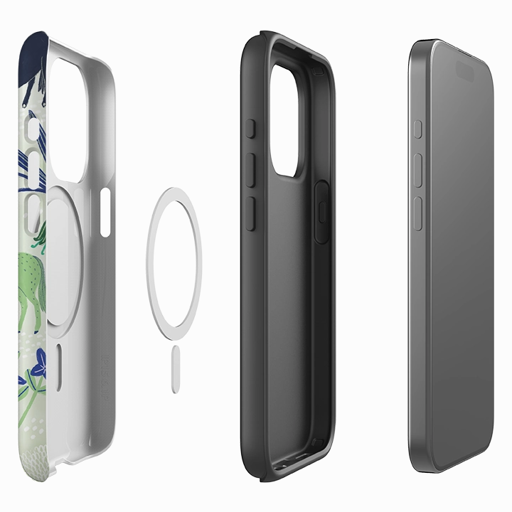 iPhone MagSafe Tough Case -  Wild Ponies Green By Lee Foster Wilson Vivid Design Texture