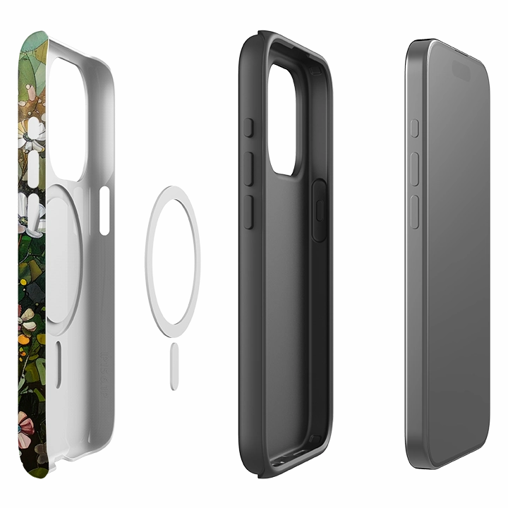 Minimal Edge Design Magnetic Mount iPhone MagSafe Tough Case - Bay Floral