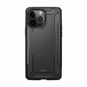 Soft Finish Clayco iPhone 13 Pro Max 6.7" (2021) Xenon Full-Body Rugged Case with Screen Protector-Black
