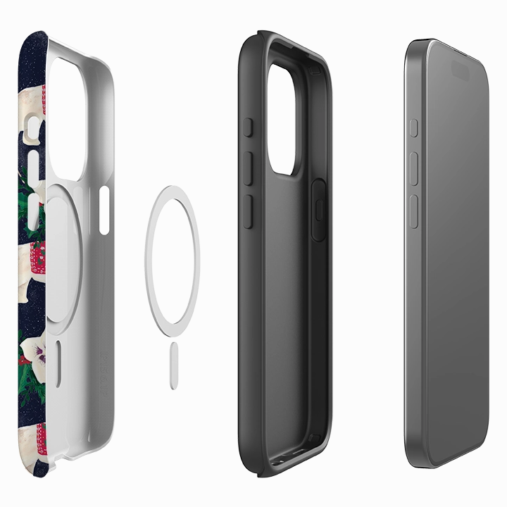 Minimal Pattern Texture iPhone MagSafe Tough Case - Midnight Polar Bears By Abby Jacobs