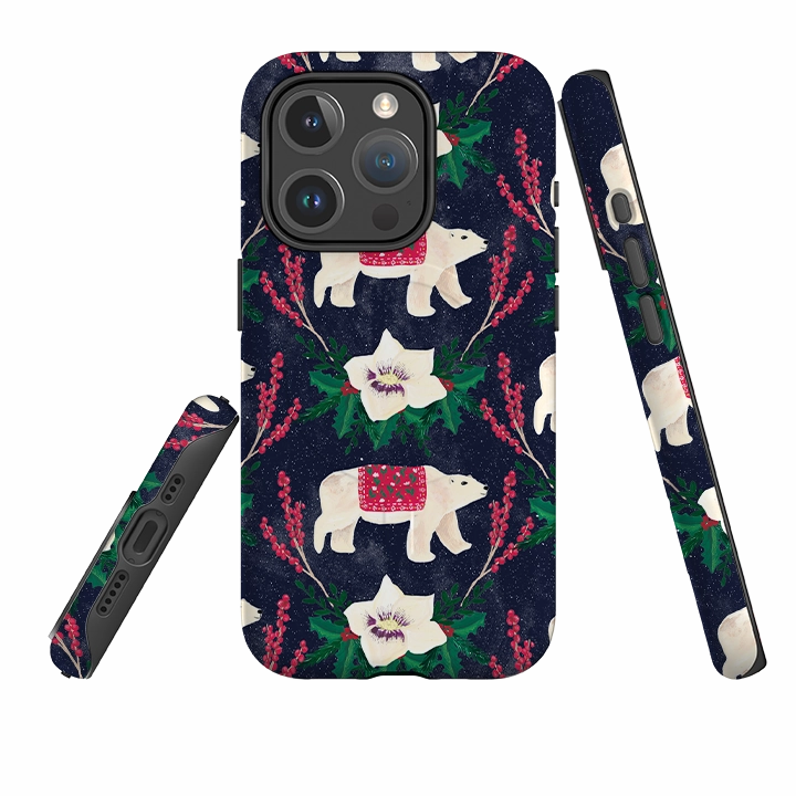 iPhone MagSafe Tough Case - Midnight Polar Bears By Abby Jacobs Clear Surface Durable Frame