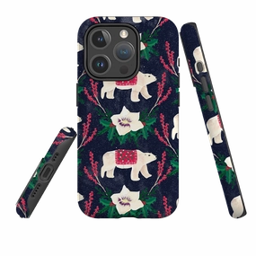 Pocket Safe iPhone MagSafe Tough Case - Midnight Polar Bears By Abby Jacobs